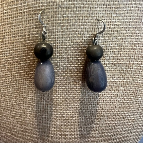 Fun Gray Tones Dangle Earrings for Pierced Ears - Picture 4 of 4